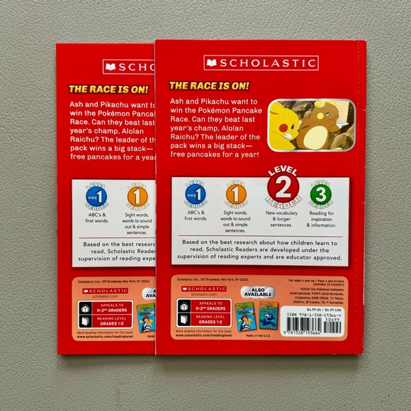 Scholastic Level 2 Reader | Pokemon: The Great Pancake Race | Set of 2 | NEW - Picture 3 of 3